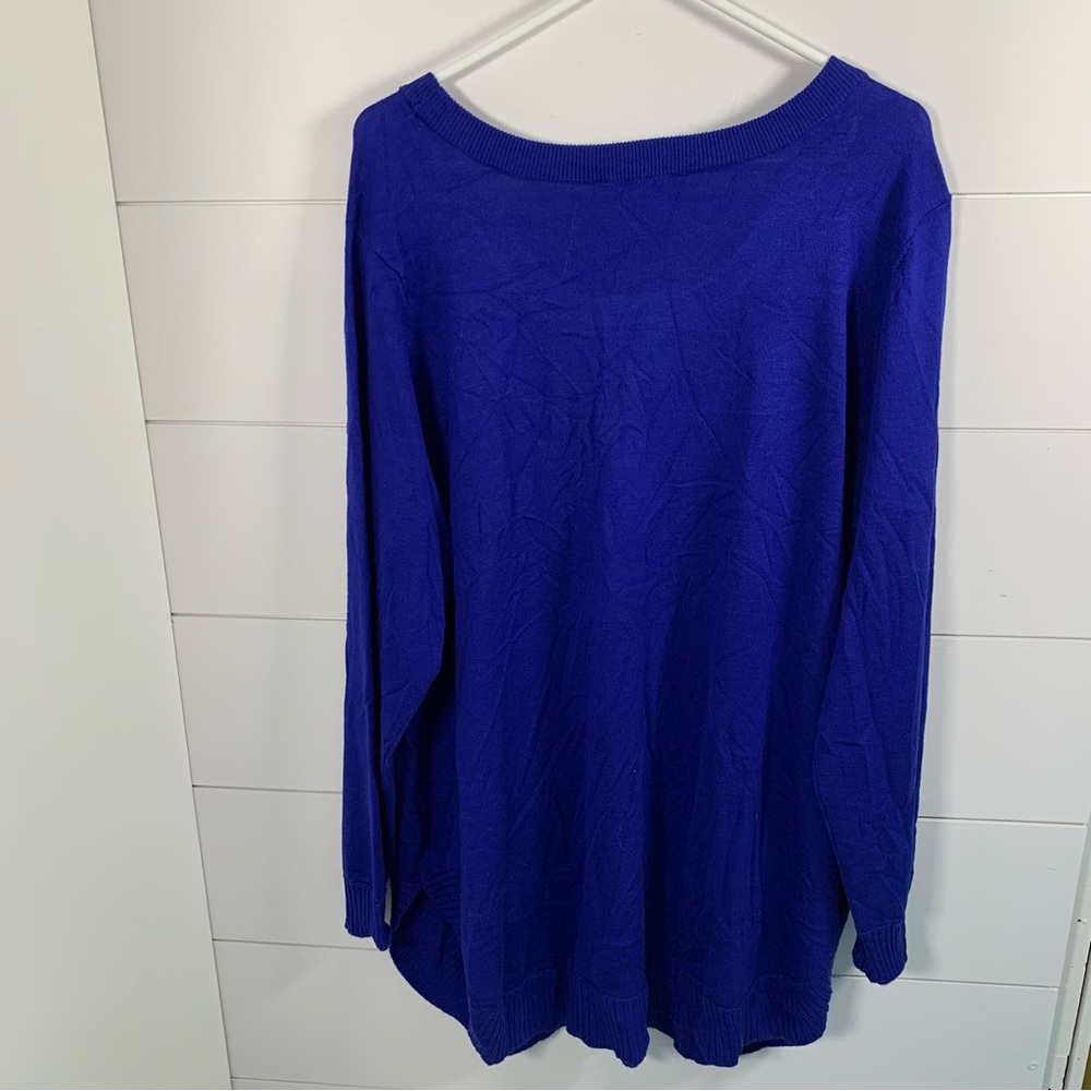 NWT Cyrus Lightweight Sweater Women Sz 3XL Royal Blue‎ Pockets Rounded Hem - Picture 9 of 14